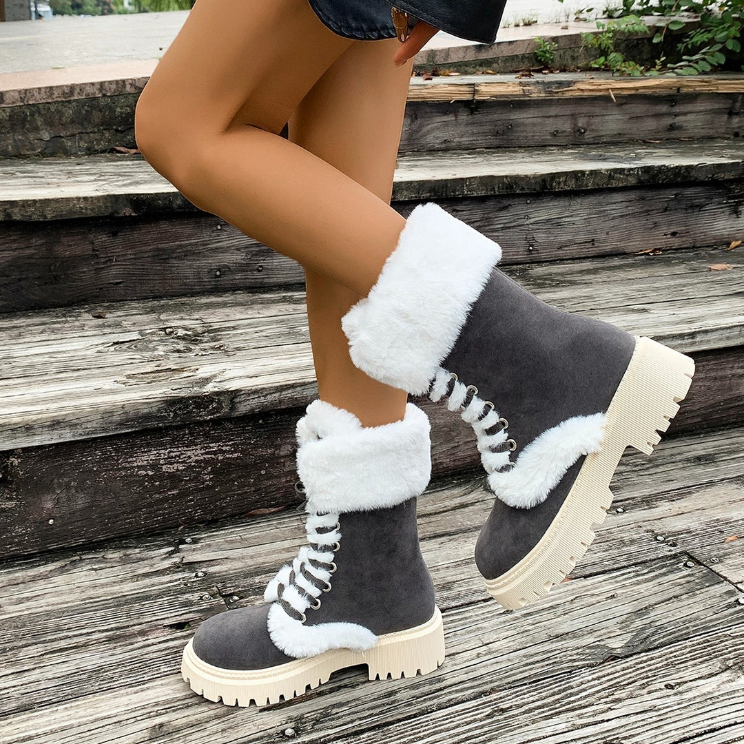 Women's Suede High-Top Boot with Plush Thermal Padding