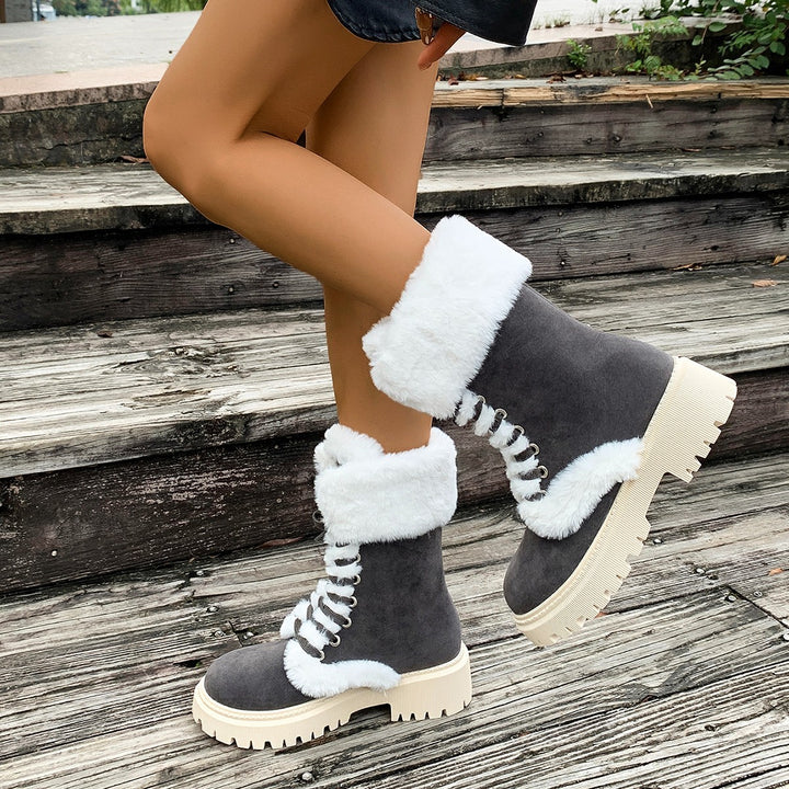 Women's Suede High-Top Boot with Plush Thermal Padding