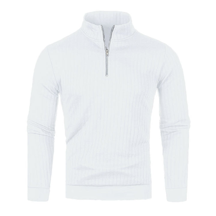 Men's Slim Quarter-Zip Sweater – Soft Knit Stand Collar Pullover