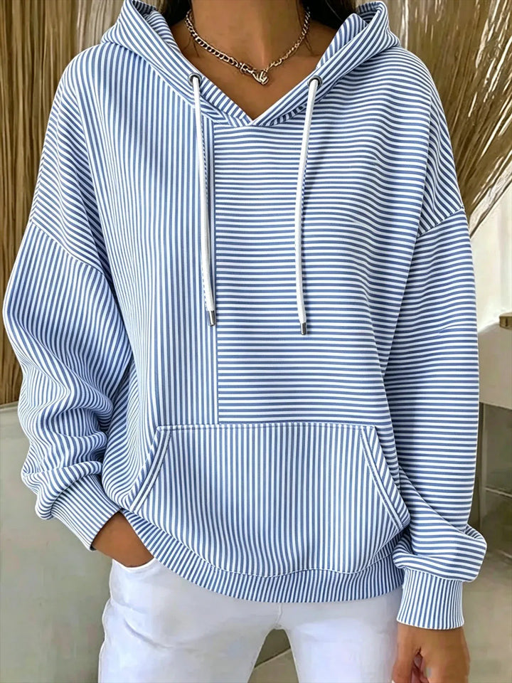 Women's Relaxed Fit Hooded Hoodie – Printed Pocket Design