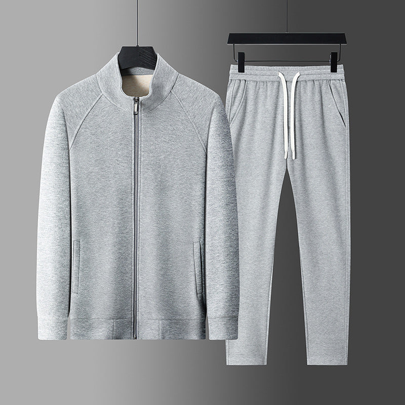Men's Sportswear Set – Stand Collar Jacket and Full-Length Pants