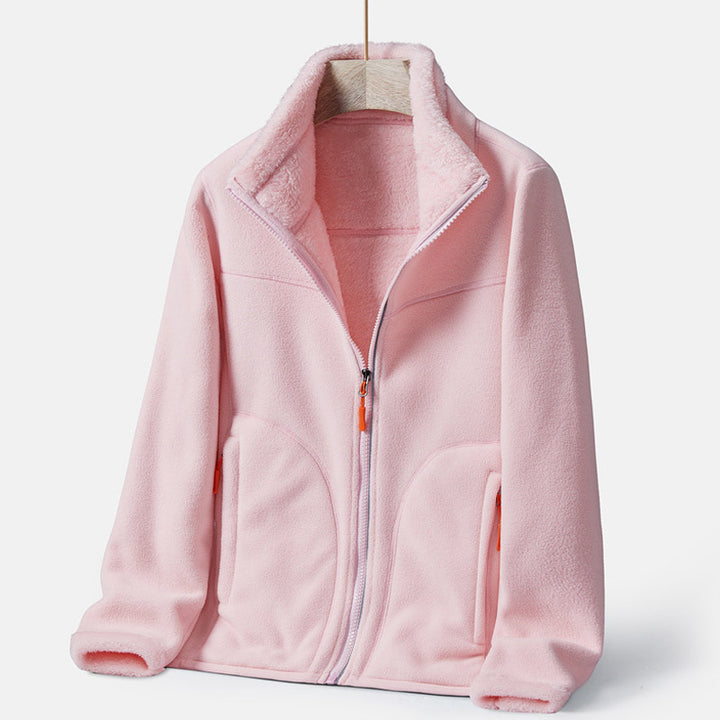 Women's Fleece Cardigan Sweater Coat – Double-Sided Soft Outerwear