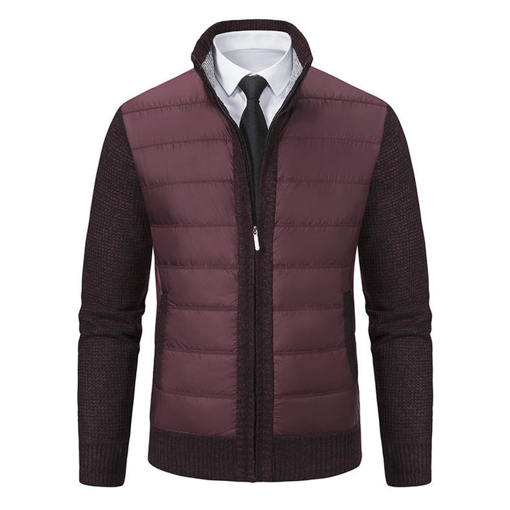 Men's Fleece-Lined Cardigan Coat – Stand Collar & Thickened Layer