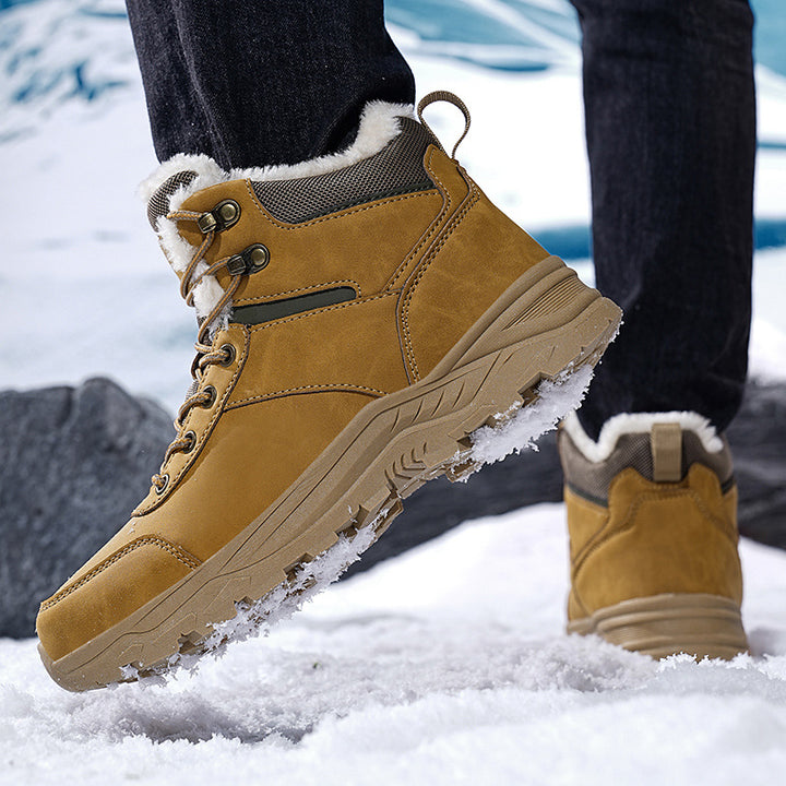 Men's Cowhide Boot – Insulated Cotton-Padded Rugged Design