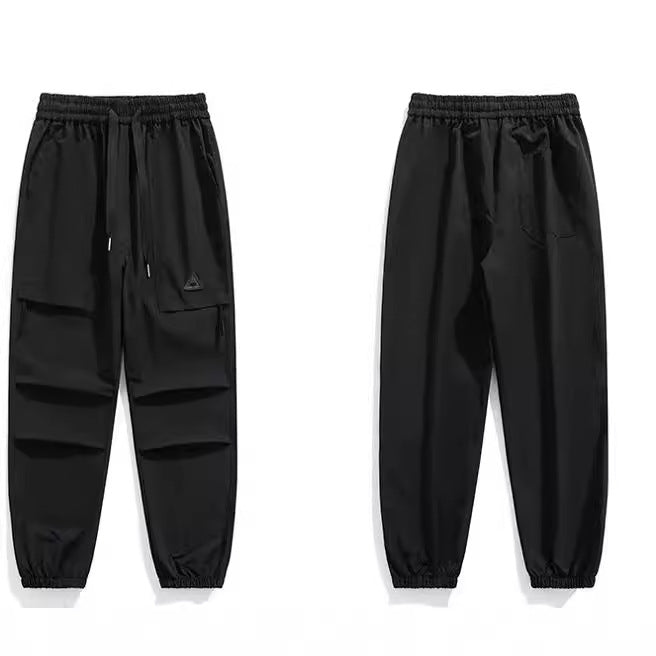 Men's Baggy Straight Trousers – Structured Cotton Full-Length Fit