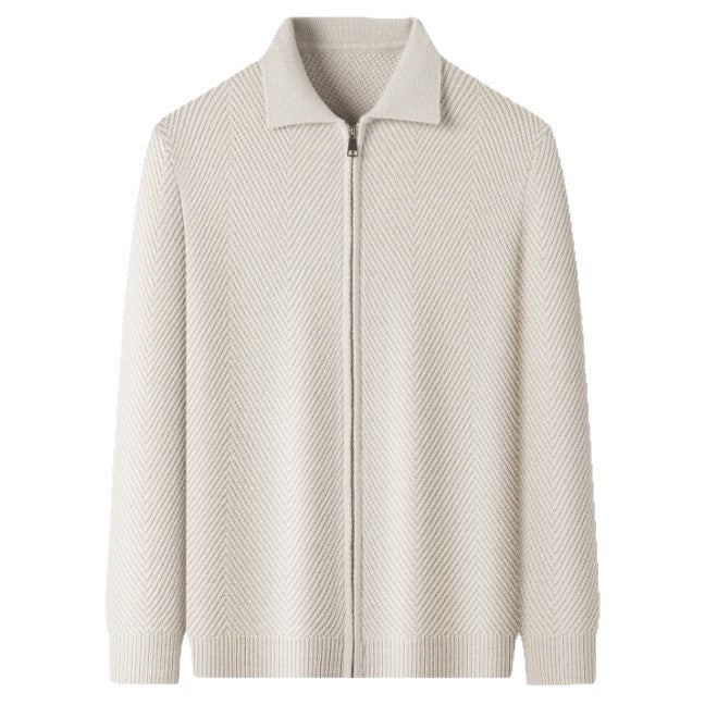 Men's Cardigan Zip Jacket – Relaxed Fit Minimalist Layer