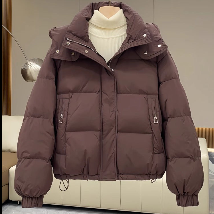 Women's Cropped Padded Coat – Ultra Short Solid Silhouette