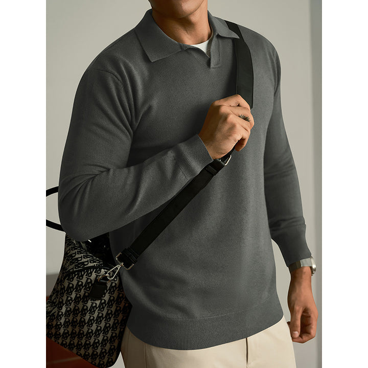 Men's Wool Sweater – Close-Fit Long Sleeve Classic Knit
