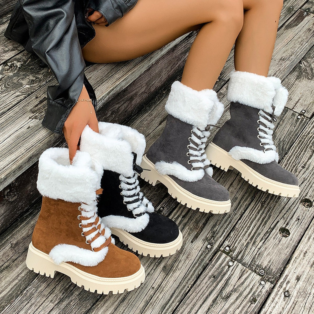 Women's Suede High-Top Boot with Plush Thermal Padding