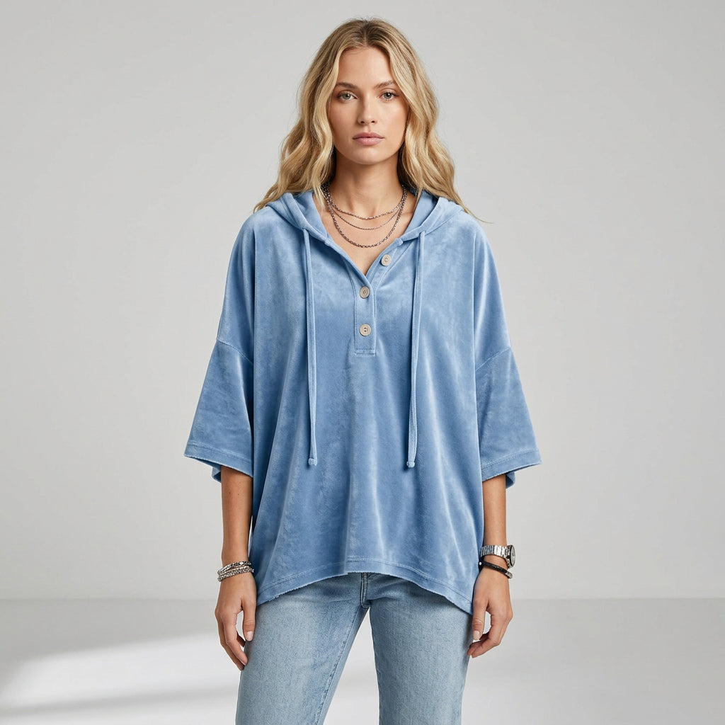 Women's Relaxed Fit Blouse – Smooth Lightweight Fabric Top