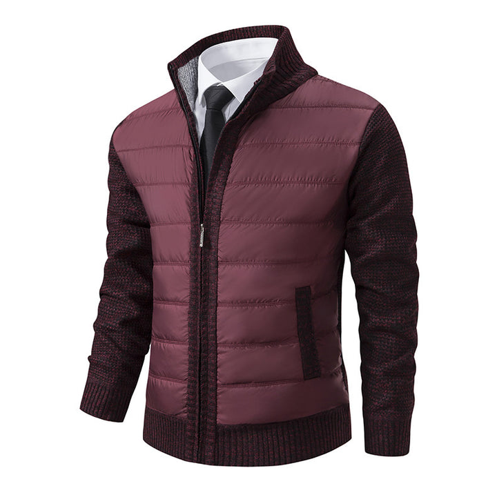 Men's Fleece-Lined Cardigan Coat – Stand Collar & Thickened Layer