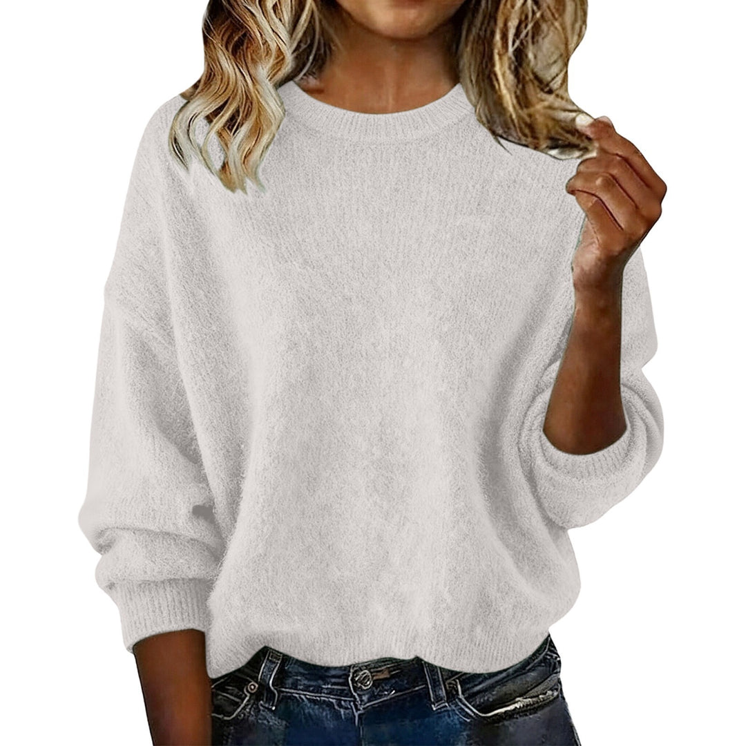 Women's Sweater – Soft Knit Crew Neck, Relaxed Loose Fit