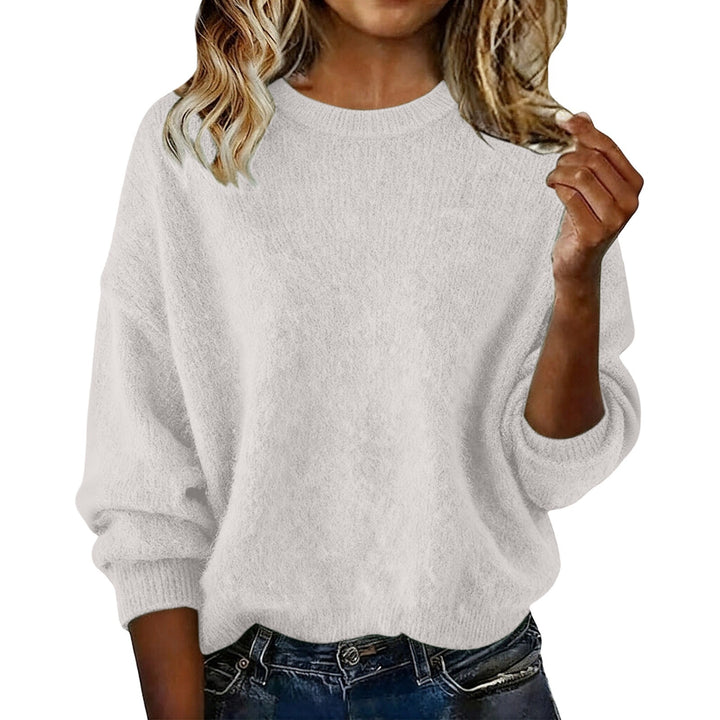 Women's Sweater – Soft Knit Crew Neck, Relaxed Loose Fit