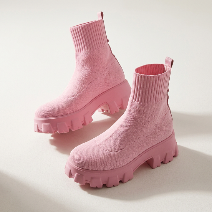 Women's Suede Wedge Mid-Tube Boot – Mid Heel Martin Silhouette