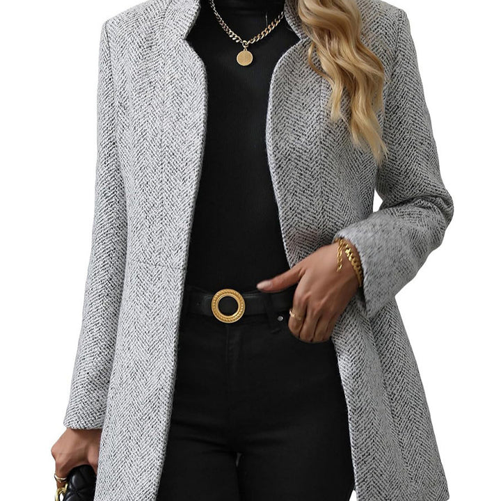 Women's Slim Fit Cotton Coat – Medium Length Tailored Commute Style