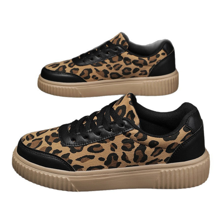 Leopard Print Sneakers for Women – Breathable Mesh Low-Top Shoes
