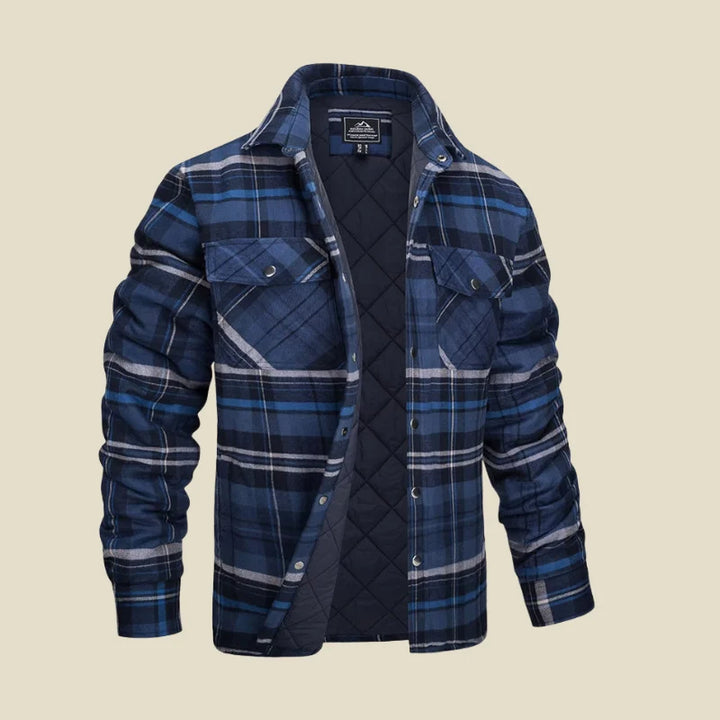 Men's Shirt Jacket – Quilted Lining and Plaid Pattern