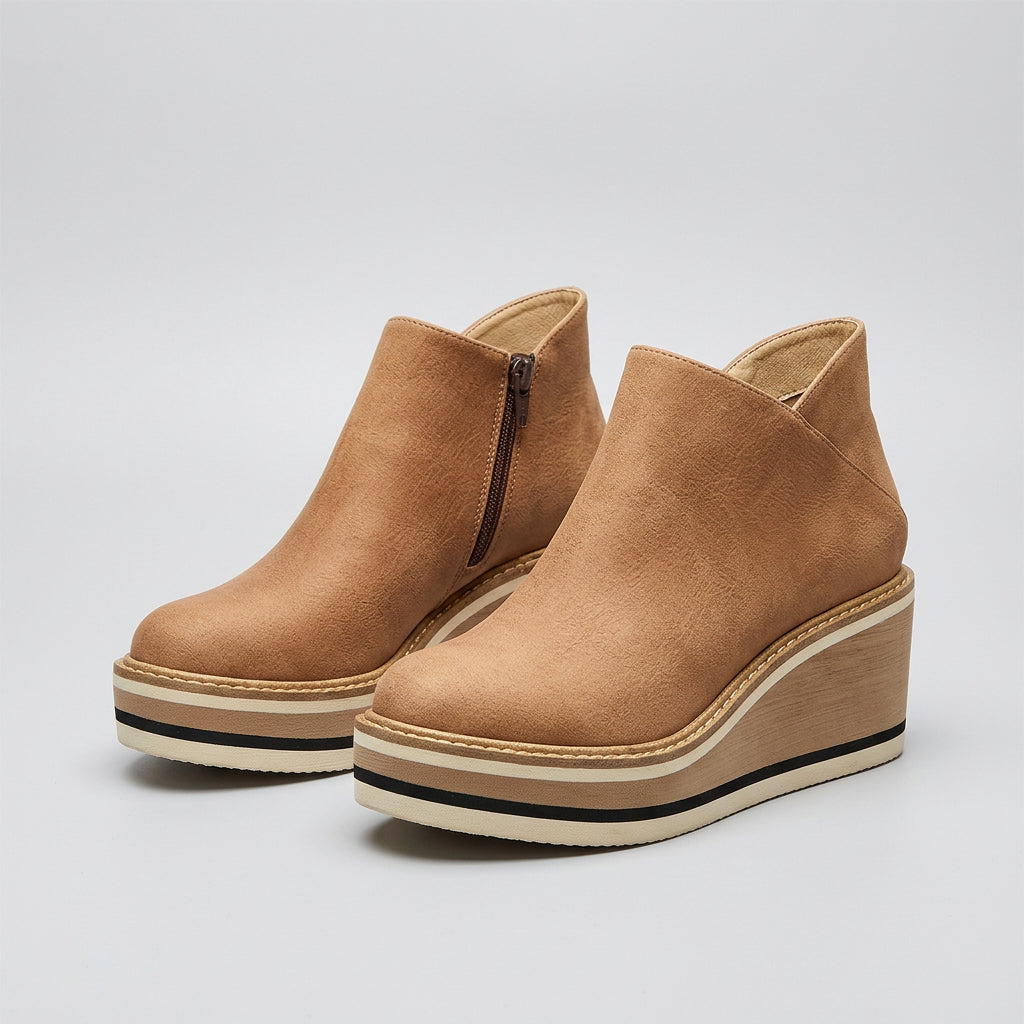 Women's Wedge Ankle Boot – Side Zip, Low Tube Silhouette