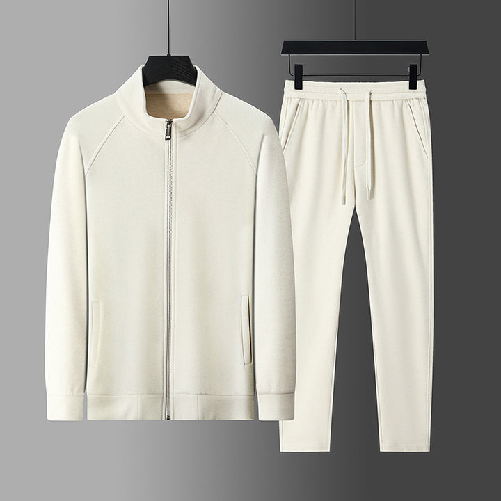 Men's Sportswear Set – Stand Collar Jacket and Full-Length Pants