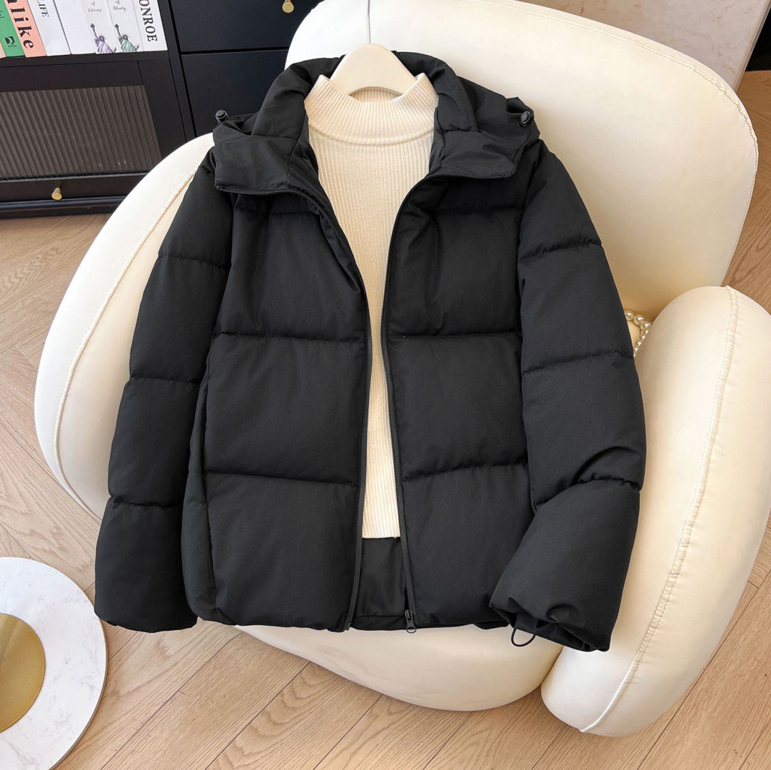 Women's Hooded Down-Feel Jacket – Loose Fit Memory Fabric