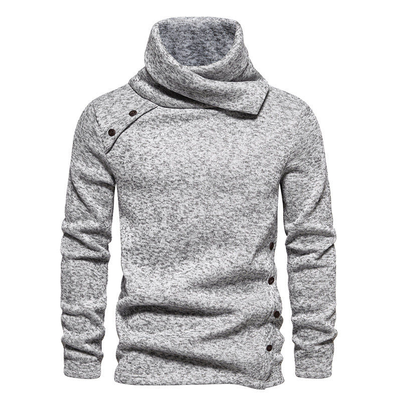 Men's Cascading Collar Sweater Coat – Wool Lined Pullover Knit