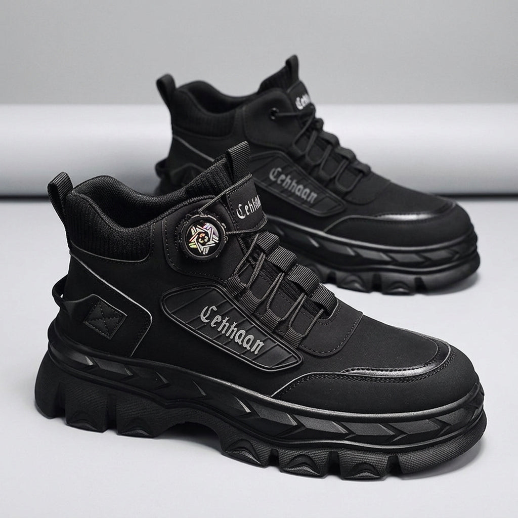 Men's Work Boots – Waterproof Leather Platform with Non-Slip Sole