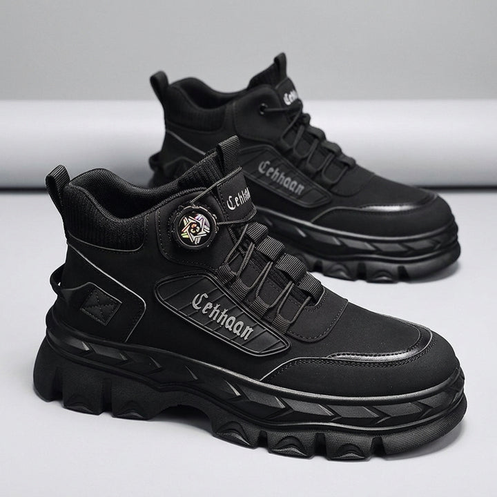 Men's Work Boots – Waterproof Leather Platform with Non-Slip Sole