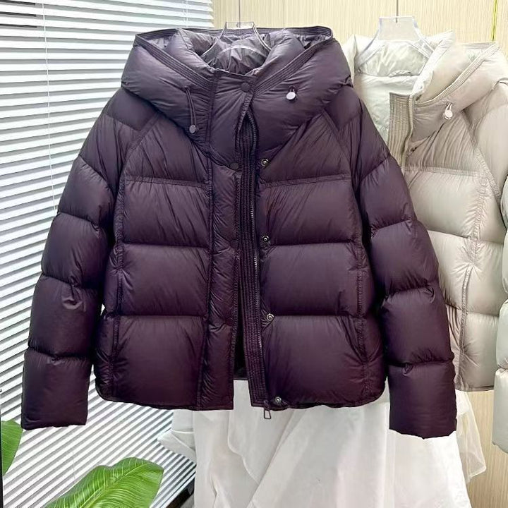 Women's Cropped Puff Jacket – Relaxed Fit Hooded Silhouette