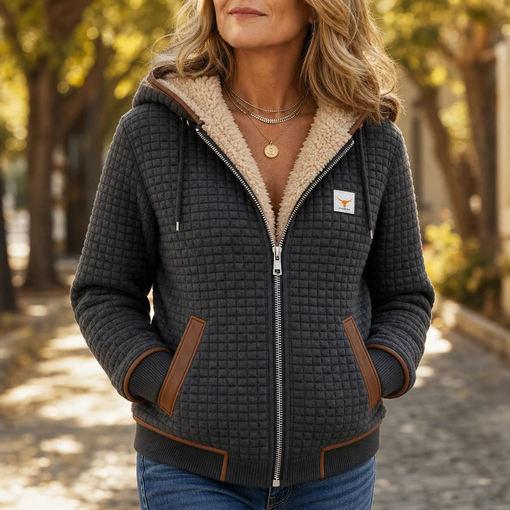 Women's Printed Half-Zip Hoodie – Retro Artistic Pattern Pullover