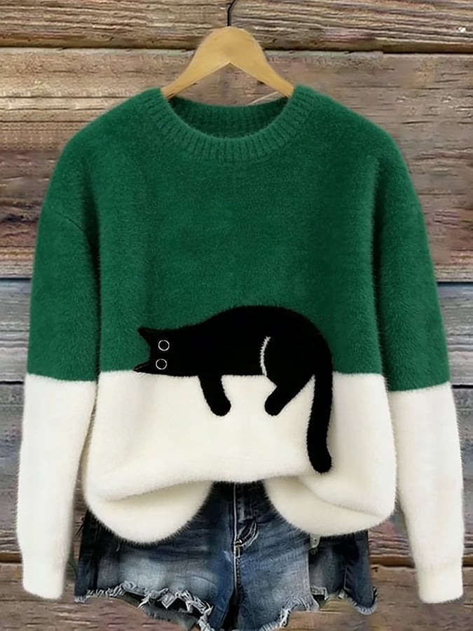 Women's Fleece Pullover Sweater – Relaxed Fit Long Sleeve