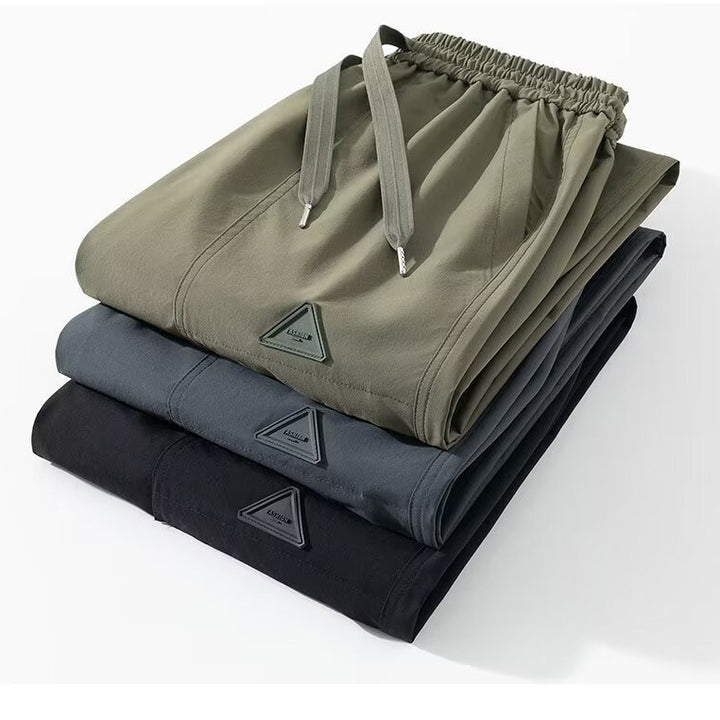 Men's Baggy Straight Trousers – Structured Cotton Full-Length Fit