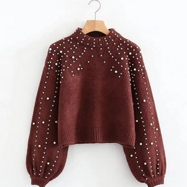 Women's Knit Sweater – Relaxed Crew Neck with Subtle Texture