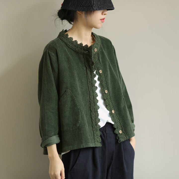 Women's Crew Neck Long Sleeve Coat – Relaxed Artistic Silhouette