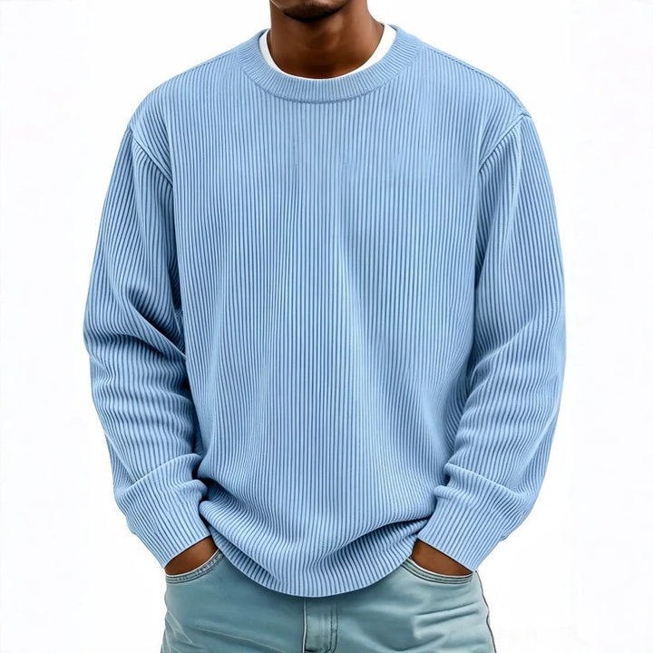 Men's Corduroy Pullover Sweatshirt – Casual Long Sleeve Relaxed Fit