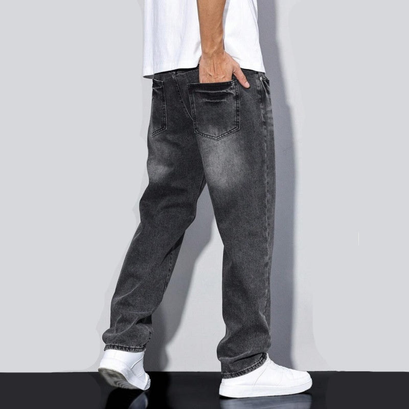 Men's Wool-Lined Straight-Leg Jeans – Relaxed Loose Fit