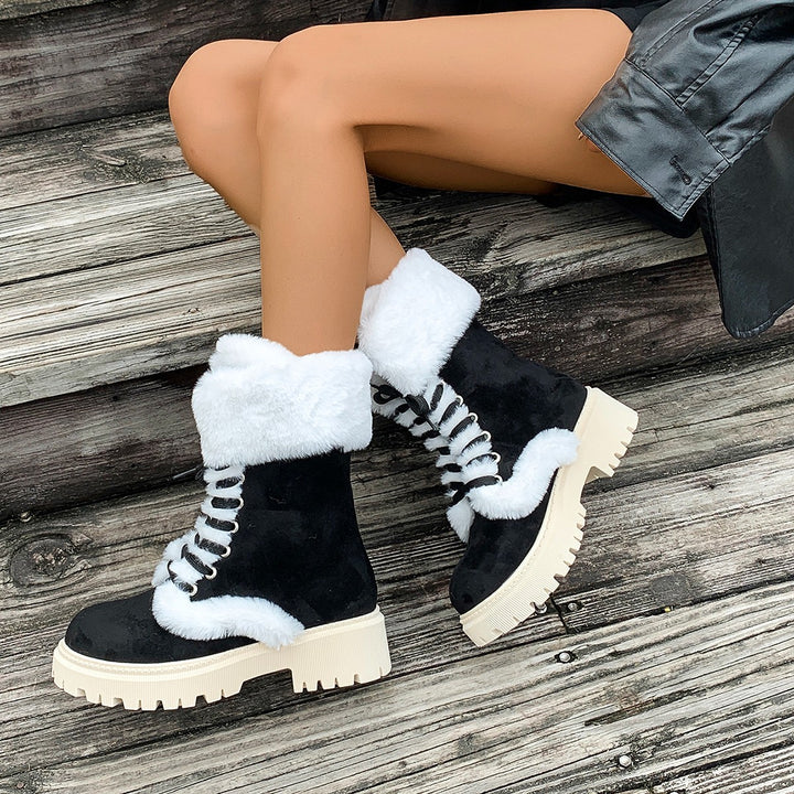Women's Suede High-Top Boot with Plush Thermal Padding