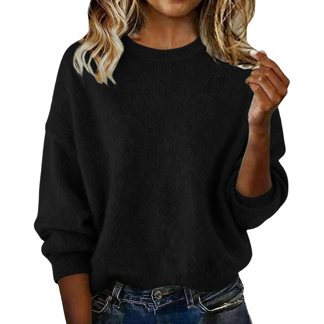 Women's Sweater – Soft Knit Crew Neck, Relaxed Loose Fit