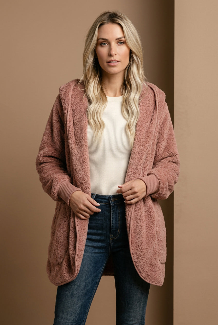 Women's Plaid Goatskin Coat – Long, Relaxed Fit Outerwear