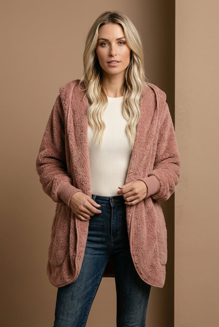 Women's Plaid Goatskin Coat – Long, Relaxed Fit Outerwear