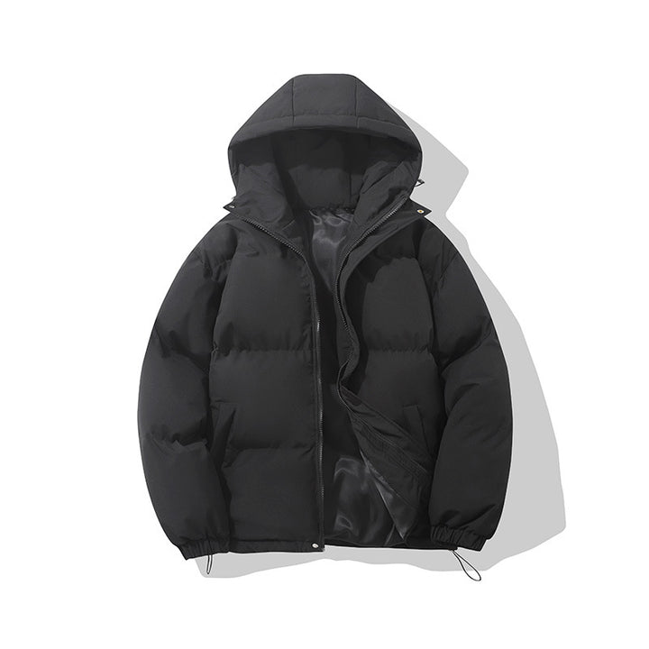 Women's Padded Hooded Jacket – Silk Cotton, Relaxed Fit, Drawcord Hem