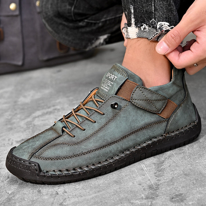 Men's Mid-Top Sneaker – Breathable Textured Upper, Stitched Sole