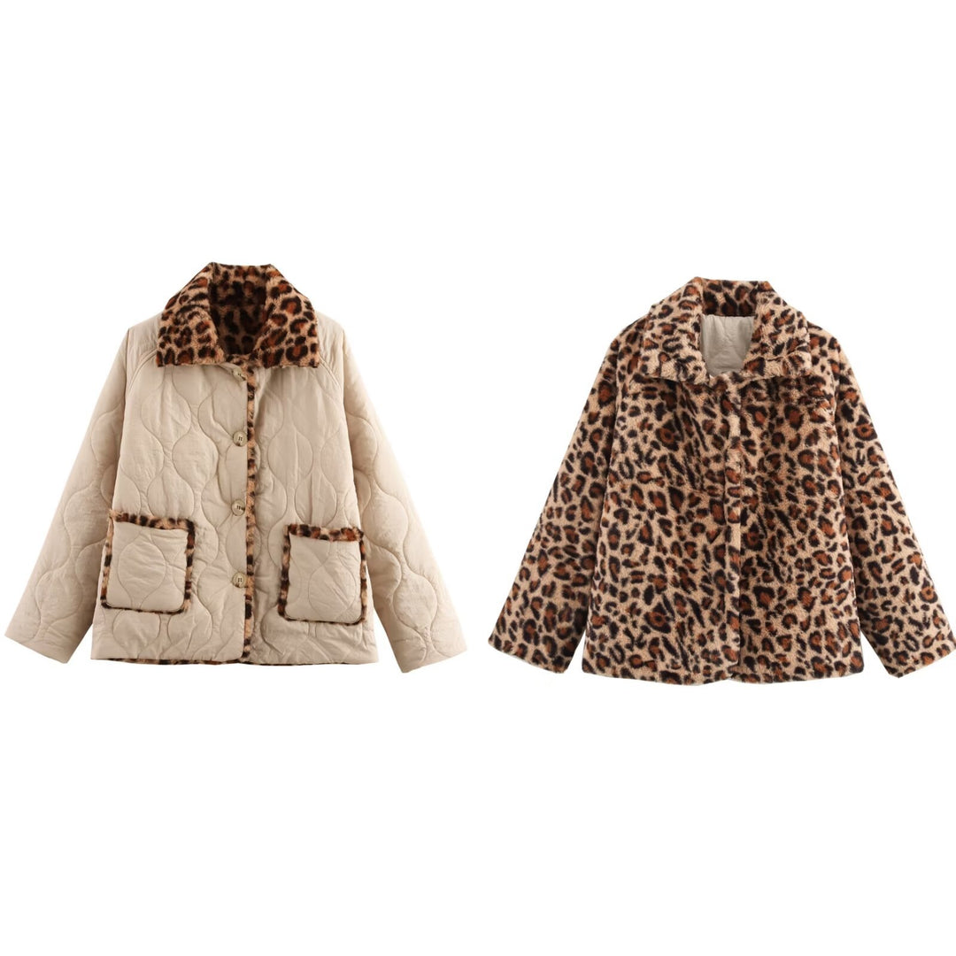 Women's Reversible Animal Print Jacket – Structured Double-Sided Fabric