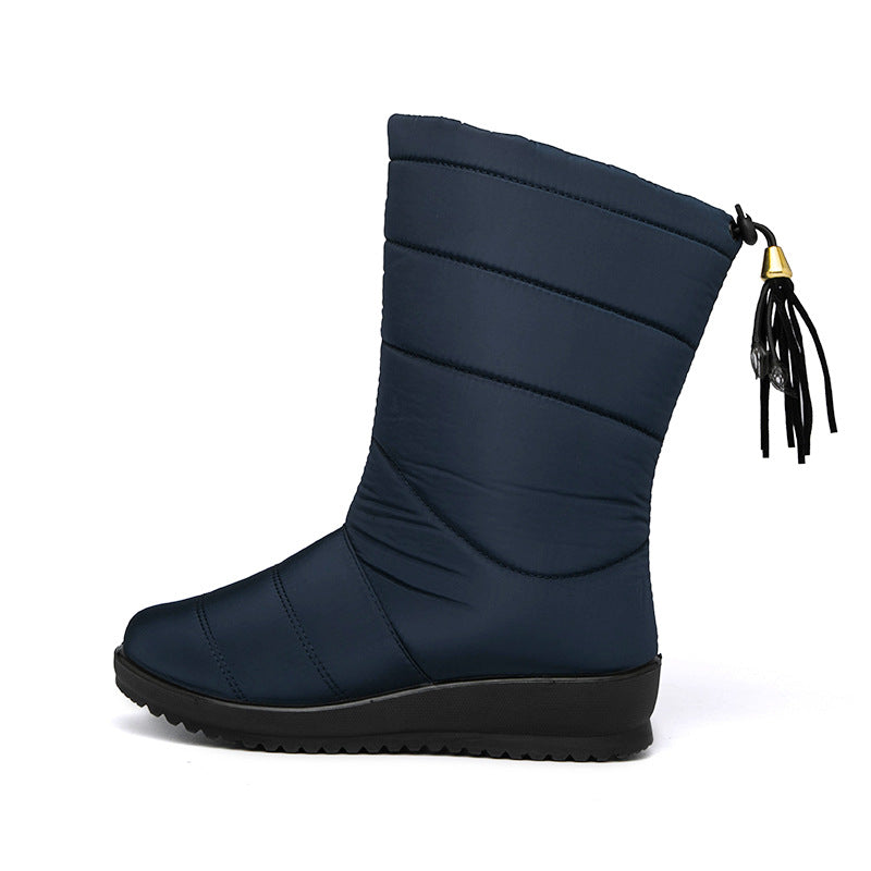 Women's Quilted Mid-Calf Boot – Waterproof Shell, Tassel Detail