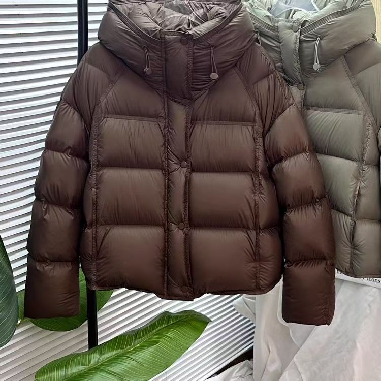 Women's Cropped Puff Jacket – Relaxed Fit Hooded Silhouette