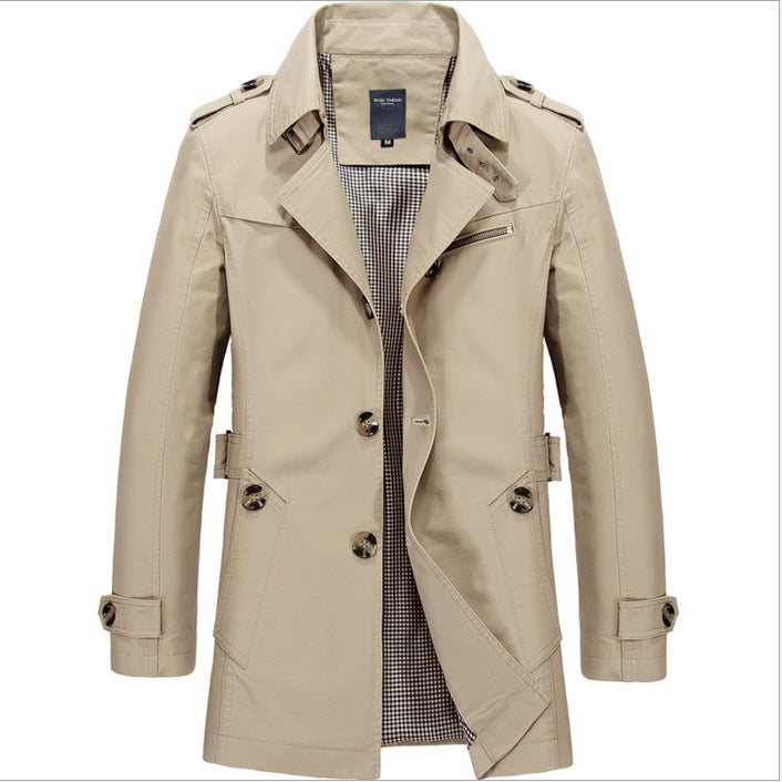 Men's Cotton Washed Jacket – Mid-Length Relaxed Fit