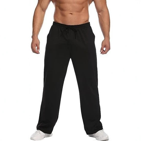 Men's Athletic Pant – Stretch Fabric Straight Leg Drawstring Trousers