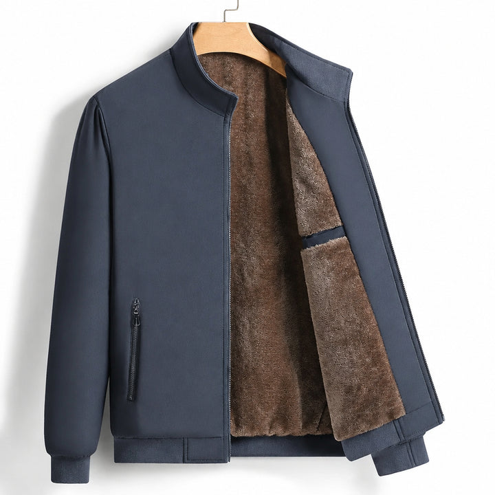 Men's Fleece-Lined Winter Jacket – Warm Medium-Length Outerwear