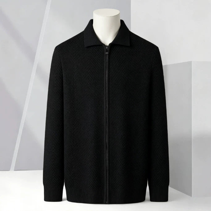 Men's Cardigan Zip Jacket – Relaxed Fit Minimalist Layer