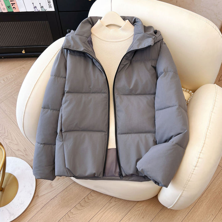 Women's Hooded Down-Feel Jacket – Loose Fit Memory Fabric