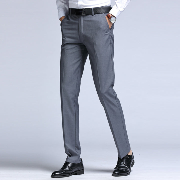 Men's Slim Fit Trousers – Structured Blend Business Pants